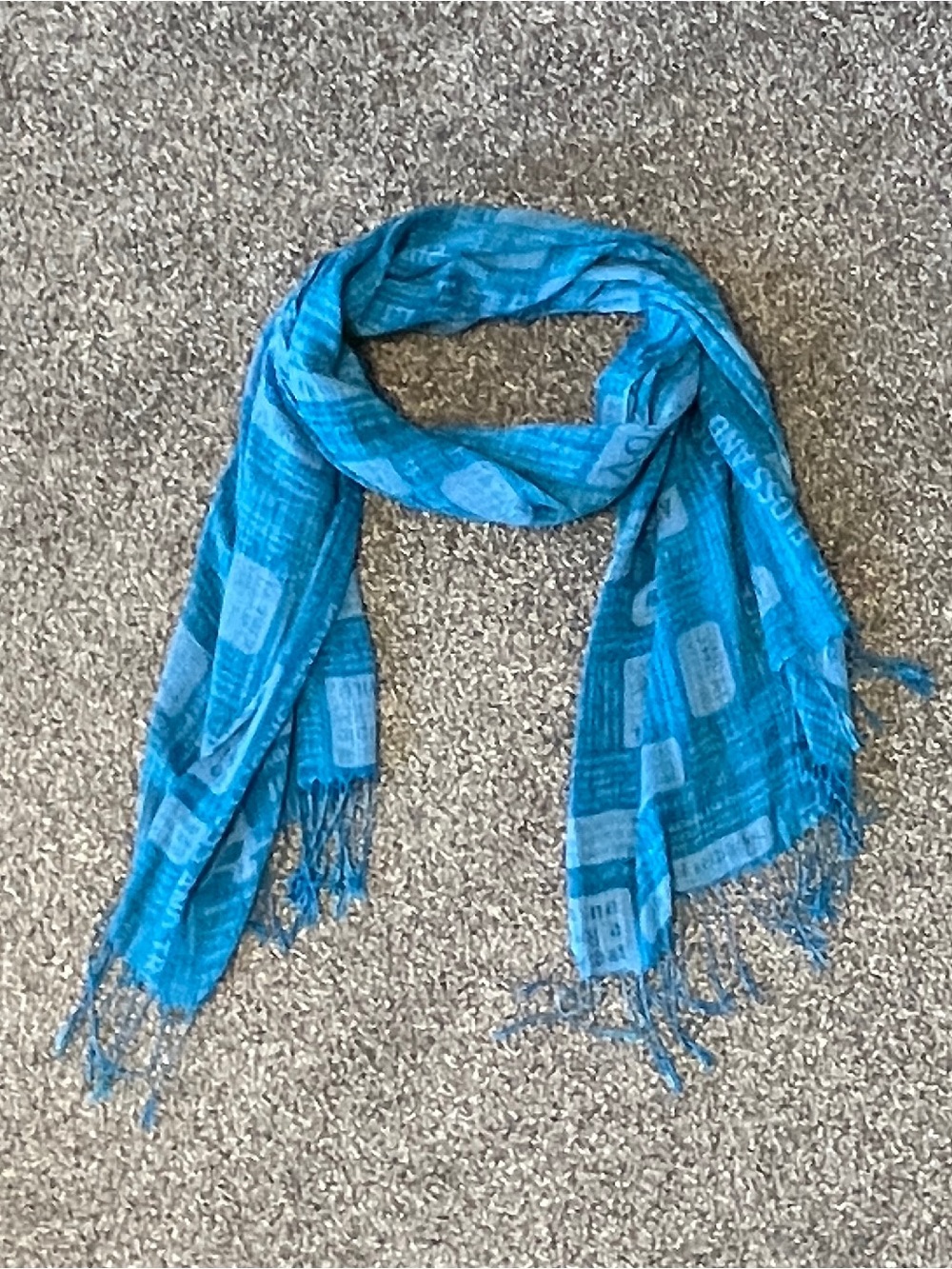 lululemon athletica Manifesto Teal Blue Fringe Scarf - Picture 3 of 4